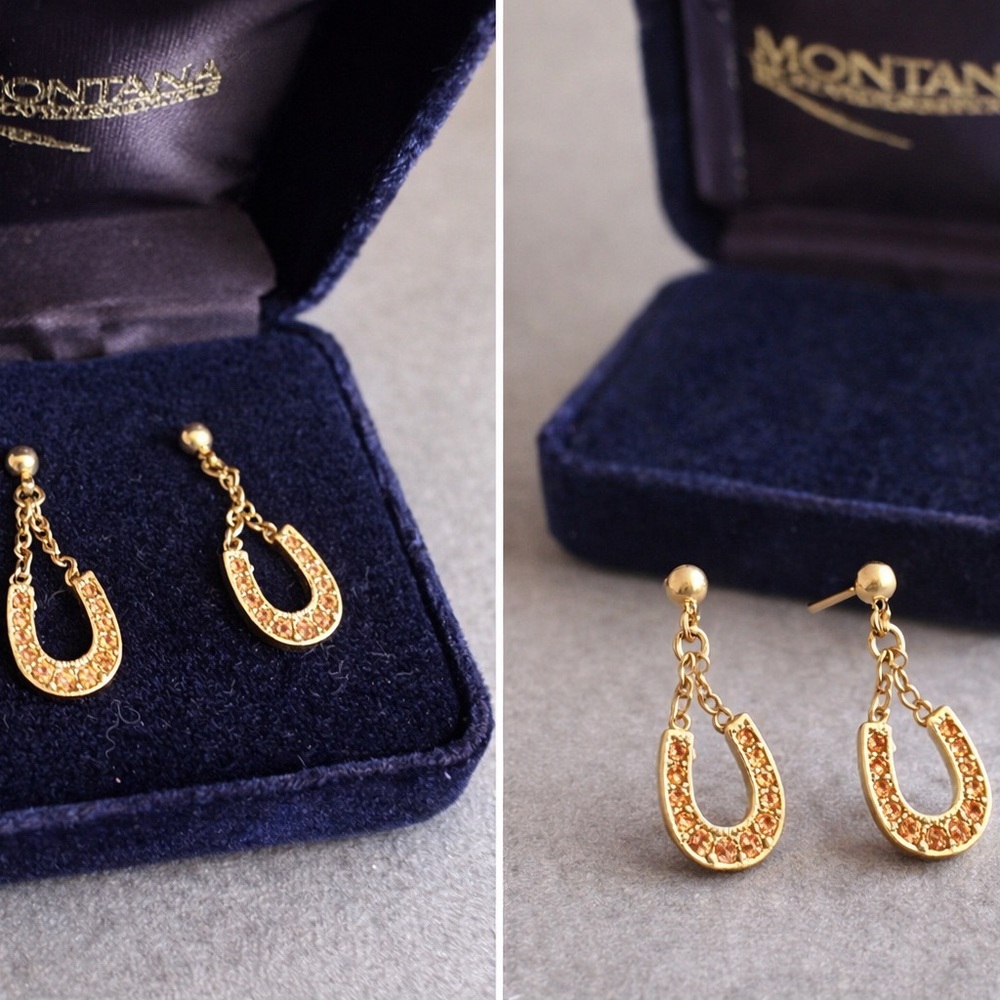 Montana West Horseshoe Dangle Earrings | Western Cowgirl Jewelry | NEW